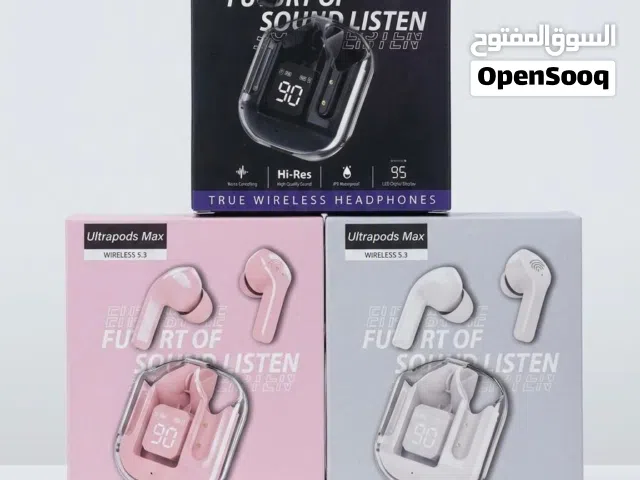 Ultrapods Max Wireless Earbuds  Bluetooth 5.3 TWS Headphones with Crystal Case & LED Display