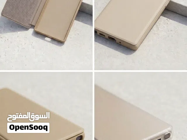 كفر كتاب ذكي (Flip Cover) لسامسونج جالاكسي نوت 10 - لون بيج ذهبي ملكي ونظيف جداً