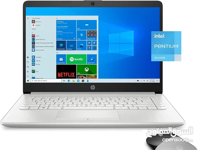 HP HD Laptop with Mouse bundle N5030 14In Silver 128Gb SSD 4GB Memory Intel UHD Graphics605 W-10