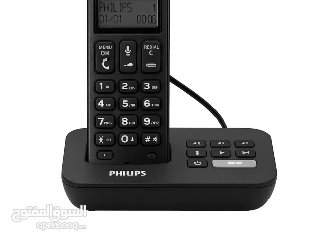 تلفون أرضي لاسلكي مع كامل ملحقاته، بطاريات جديدة، وسلك للراوتر، يعمل على اشتراكات الفايبر