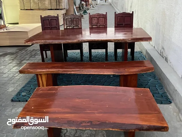 طاولة طعام من الخشب الخالص والخشب الصلب