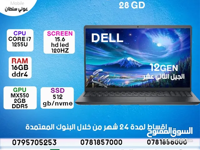 laptop Dell core i7 . 16GB  بقسط شهري مريح فقط 28 دينار شهريا