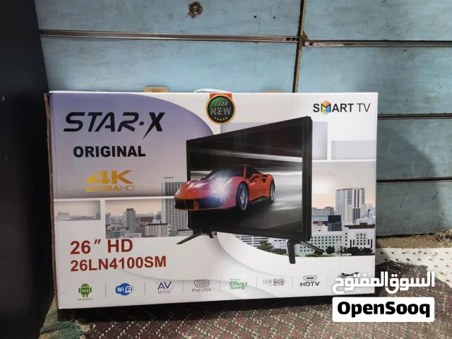 شاشات 26 بوصة اسمارت اندرويد 14 اخر اصدار 2026 وكالة عالية الوضوح 4k وhd نظامين كهرباء وطاقة شمسية ف