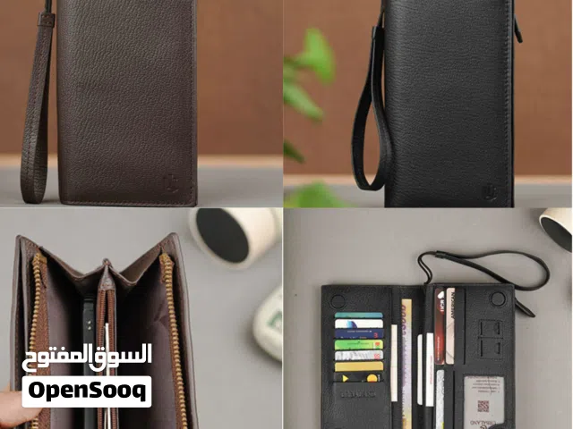 Long Leather Wallet for Men Slim & Practical Design محفظة جلد رجالية طويلة بتصميم نحيف وعملي