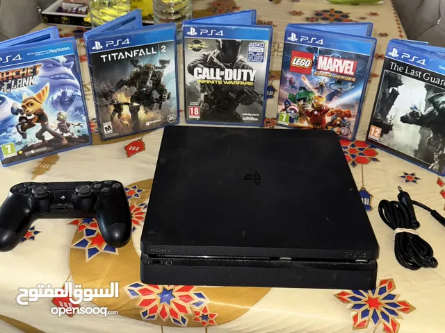 PS4 slim مع ايد اصليه و ألعاب