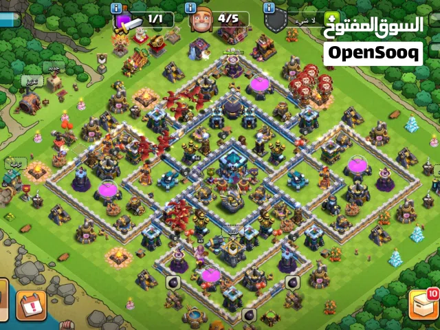حساب كلاش اوف كلانس تاون 13  للبيع