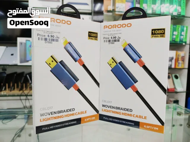 PORODO WOVEN CABLE LIGHTNING TO HDMI 2M