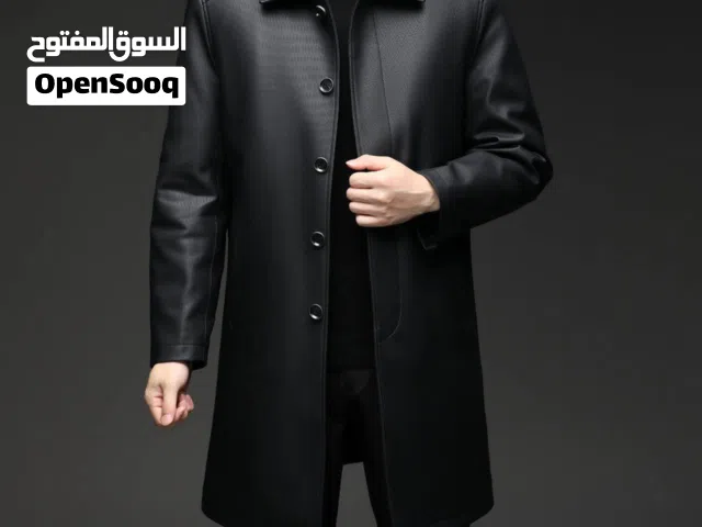 قمصلة جلد رجالي اسود وانيق لون اسود جودة عالية جدا