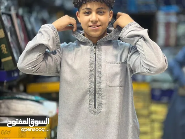 عبايه كتان رجالي خليجي تطريز مغربي