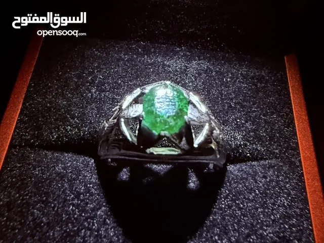 Emerald Silver Italian Ring (S925) -  للبيع خاتم زمرد