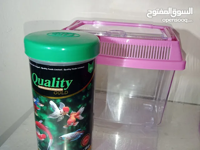 أحواض سمك زجاجية وأكل - Glass aquariums and food