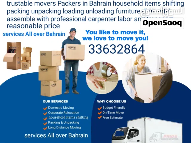 best movers and Packers company in Bahrain expert in household items shifting packing  Services All