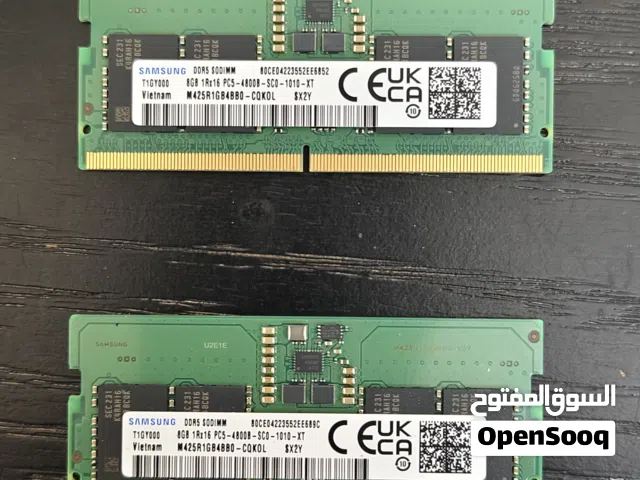Samsung ddr5 8gb 4800mhz laptop ram for sale.2 pcs available
