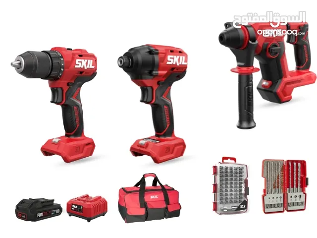 مطرقة لاسلكية بدون فرشاة 20 فولت + مثقاب لاسلكي + مثقاب لاسلكي