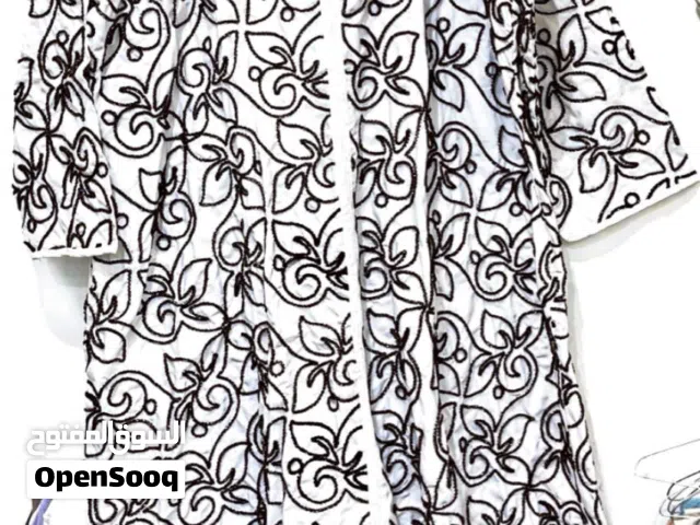 دراعة رمضانية - لون بيج (معرق بالأسود)