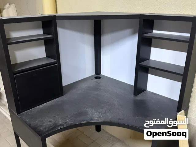 IKEA MICKE Corner workstation, black-brown, 100x142 cm