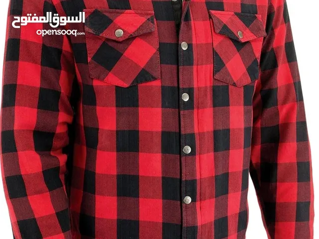 Men's Plaid Flannel Biker Shirt with CE Approved Armor