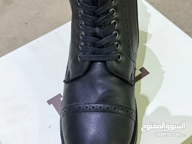 جزمة هاف اسود جلد طبيعي مقاس 40 جديد لم تستخدم