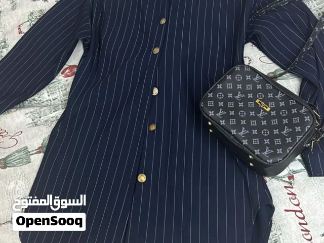سوت كاجوال كامل قميص نيلي مقلم