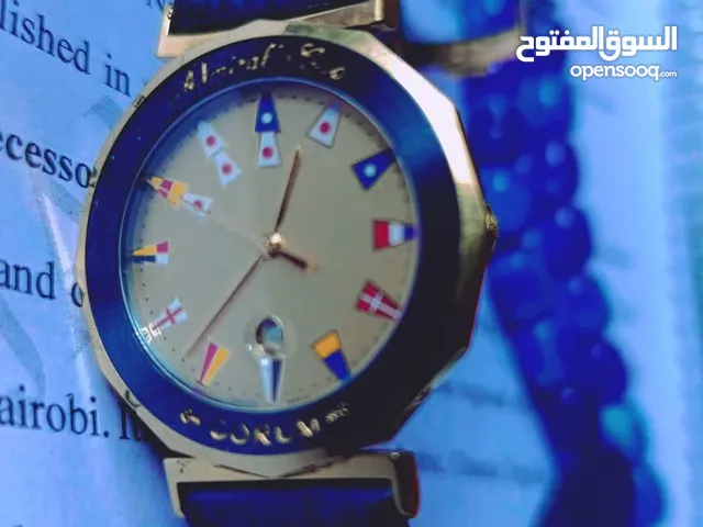ساعة أصلية نادرة من كوروم Admiral’s Cup بتصميم الأعلام البحرية – ذهبية بسوار أزرق