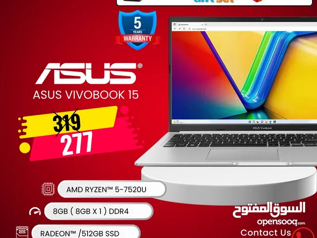 ASUS VIVOBOOK RYZEN 5 7TH لابتوب اسوس رايزن 5 جيل7