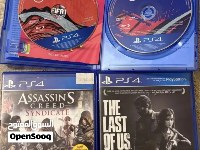 أربع اشرطه سوني فور اساسا كريد+ فيفا 19 +فيفا 20 +ذا لاست اوف اس