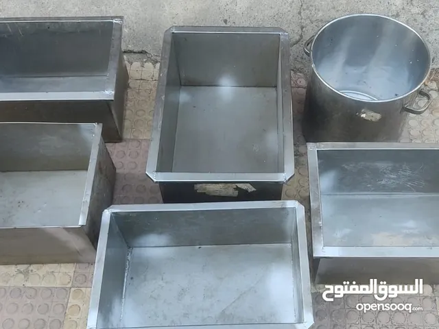 عدد 6 اوعية ستينلس ستيل ثقيلة مقاس 60×40 سم