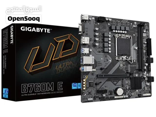 مذربورد جيجابايت لمعالجات انتل جيل 12 + 13 + 14 - GIGABYTE UD B760M-E DDR5 LGA 1700 MOTHERBOARD