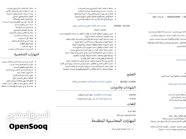 محاسب عام سوداني خبرة أكثر من 4 سنة في مجالات مختلفة