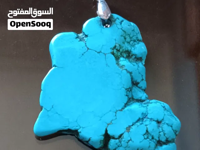 تعليقة حجر كريم فيروز طبيعي مناسبة لسلسال او عقد او قلادة