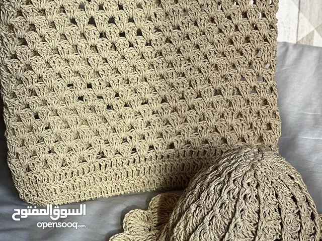 Stylish Eco Friendly Handcrafted raffia Bag with matching Hat