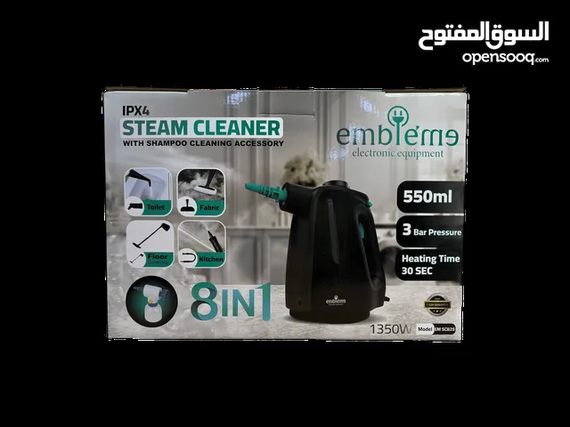 منظفة بخارية 8 في 1 ماركة امبليوم  استخدامات:  تنظيف وتعقيم الحمامات (المراحيض، المغاسل).  إزالة الأ