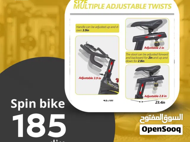 جهاز السبين بايك  نوع world fitnees  كفاله 3 سنوات شاشه الكترونيه  مقاومة للتحكم بصعوبه التمارين