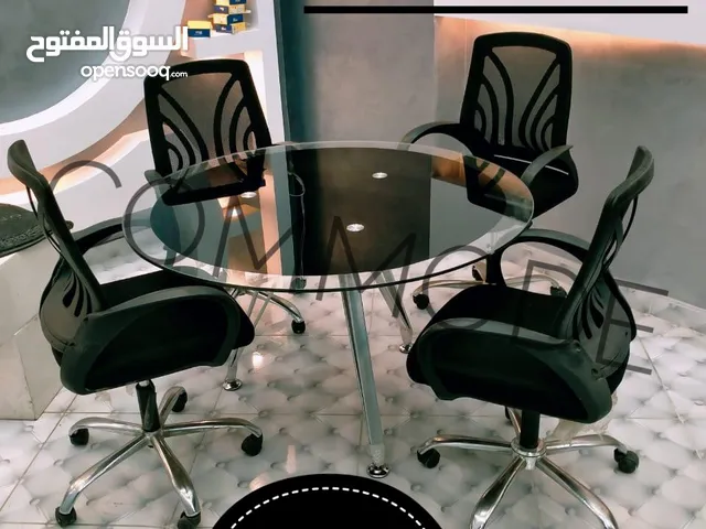 ترابيزه اجتماعات دائريه زجاج سيكوريت ضد الكسر تسليم فوري متاح معاينه ترابيزة مودرن meeting table