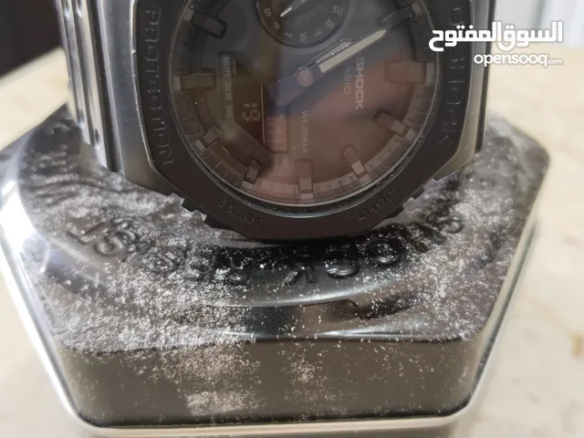 ساعة جي شوك من كاسيو لون اسود عقارب و ديجيتال G shock Casio black watch Ga 2100