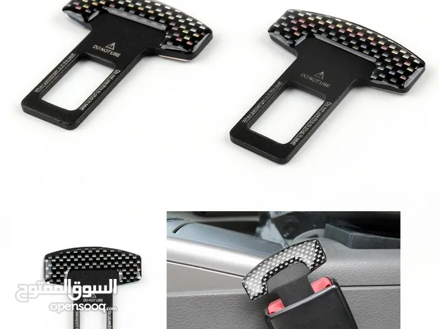 Pair Universal Carbon Fiber Car Safe Seat Belt Buckle Alarm Stopper Clip Clamp.