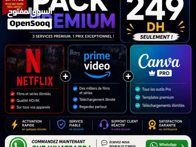 Abonnement Netflix et primevideo et canva meilleur pack