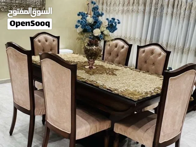 طاولة سفرة 6 كراسي خشب زان استعمال خفيف