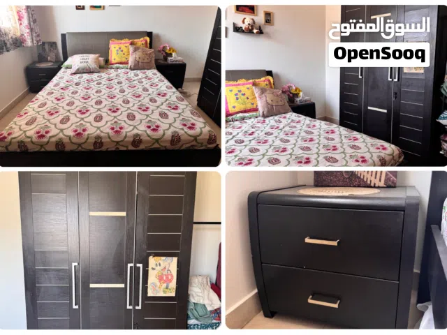 Bed Room Set in very good condition with 2 Side Tables, Mattress and Cupboard