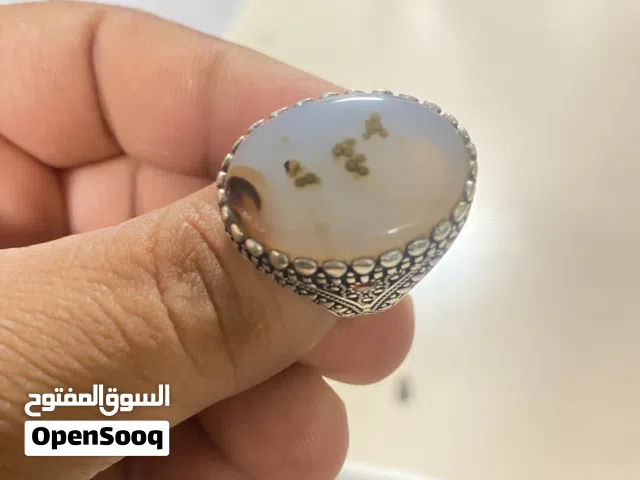 خاتم فضه عقيق مشجر