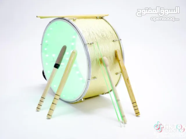 طبول للدبكات شفاف مع اضاءة متغيرة عدة الوان