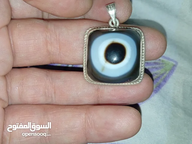 تعليقة فضة حجر اصلي من النوادر صياغة يدوية شكل العين واضح جدا جدا