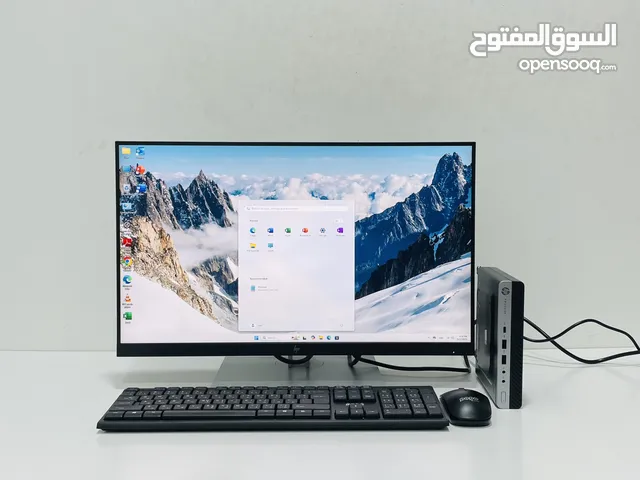 Hp prodesk Mini pc i7 7th Gen Ram 16GB SSD 512GB  HP Monitor 22” bazeless Windows 11 pro