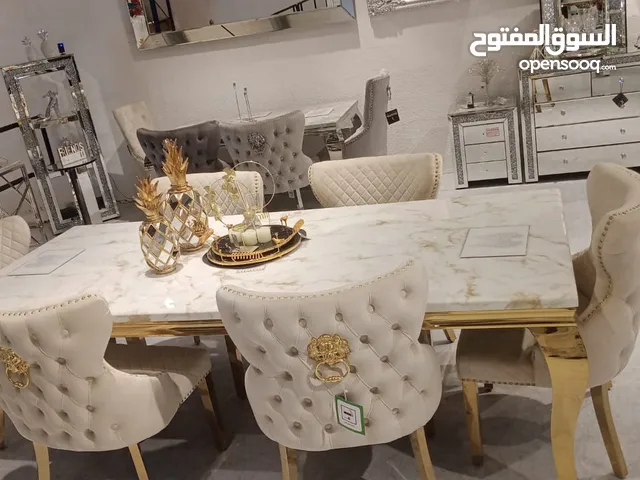 High Quality Top Marble Dinning Table With Lion Chairs Available