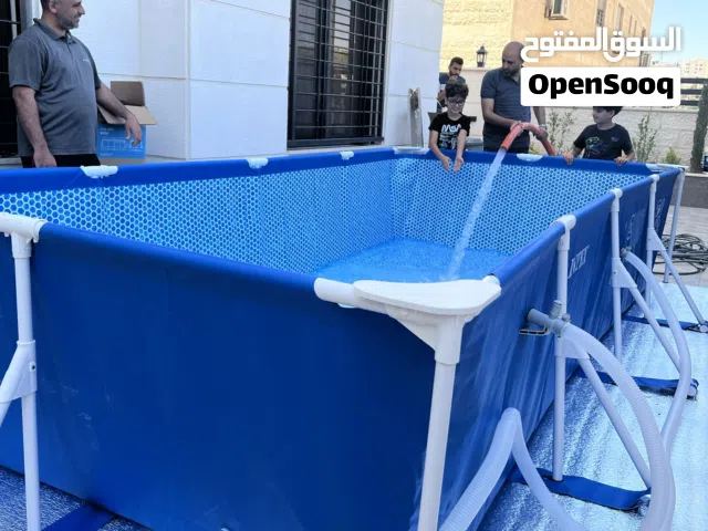 تركيب اليوم بركة سباحة انتكس مقاس 4.5 متر مع فلتر ومضخة وغطا وكلور وطواشة كلور وأرضيات لباد إسفنج