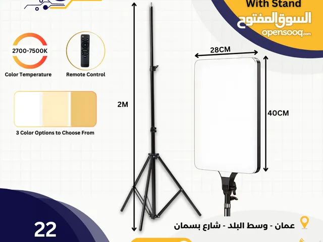 اضاءة تصوير  19Inch LED Video Light Panel Light With Tripod Square Diffuser Light With Stand Photogr