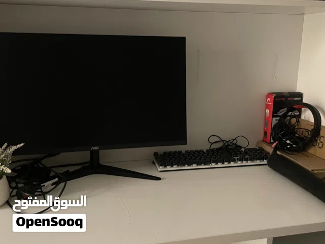 شاشه AOC 27 بوصه 100hz مع كيبورد وماوس وماوس باد و ساعه وشجره ( بكج كامل ) عينك ع وصف