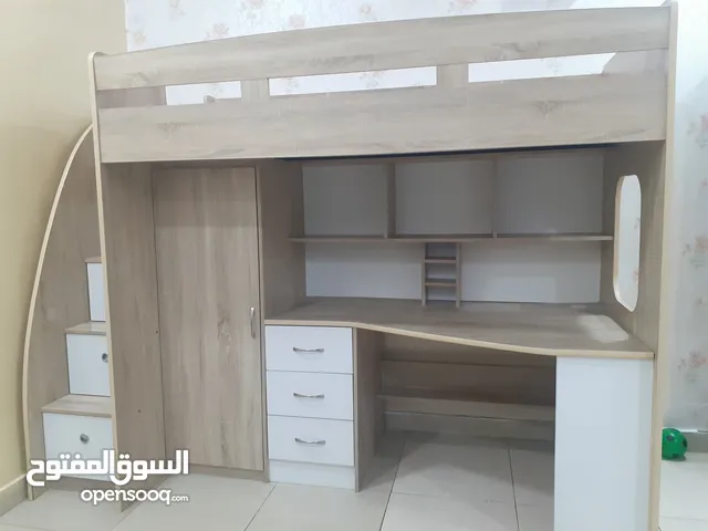 Single bunk bed with computer table