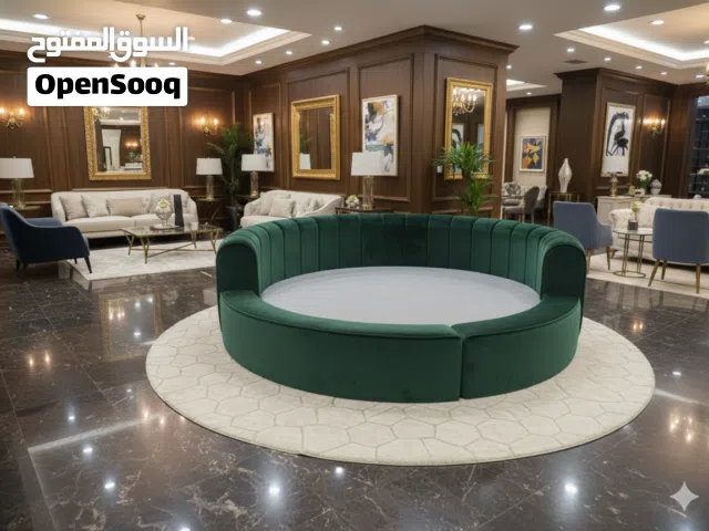 سرير "كابوتونيه" دائري ملكي تصميم انسيابي فخامة الفنادق في منزلك تصنيع حسب الطلب من المصنع مباشرة