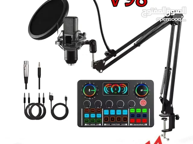 كرت صوت V98 مع ميكروفون للبث المباشر